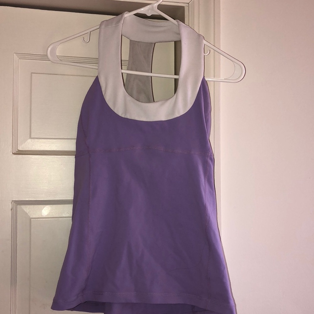 Lululemon top, purple and white